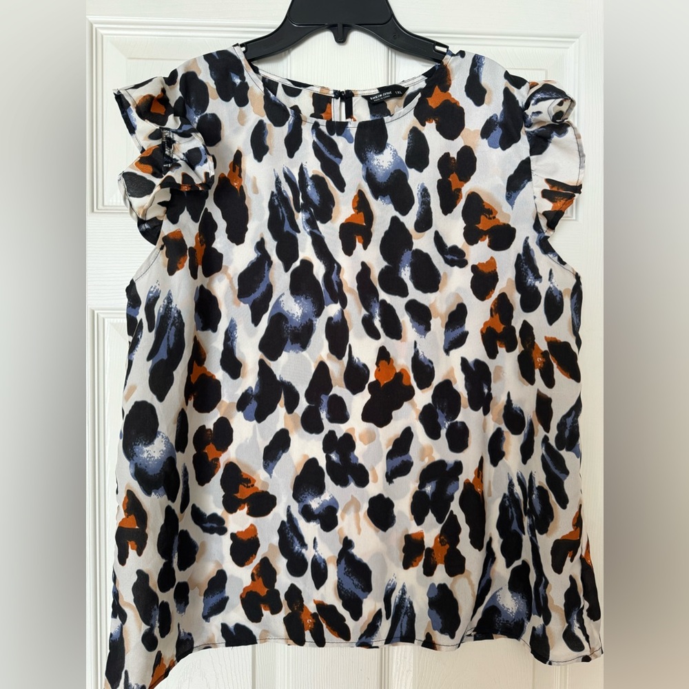 SHEIN Leopard Print Colorful Blouse 1X